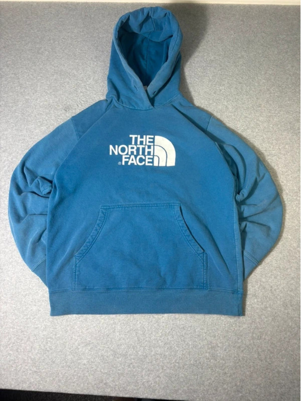 Vintage Blue The North Face Big Logo Hoodie Large